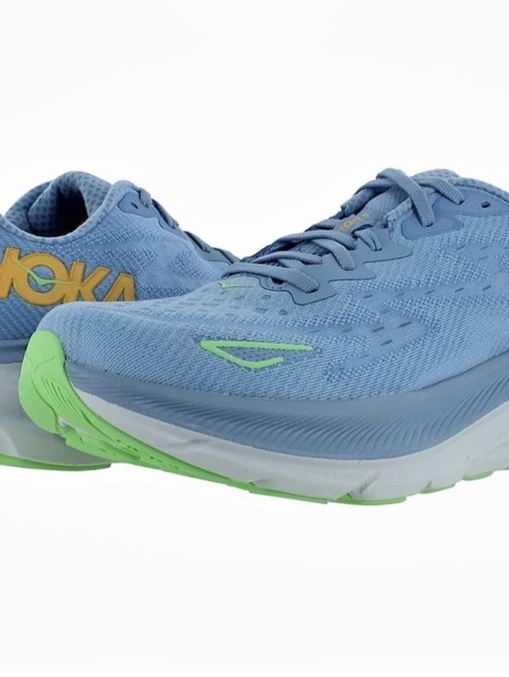 HOKA Men’s Used Clifton 9 Blue & Green Athletic Shoes Sneakers in Size 12.5